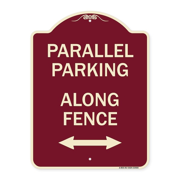 Signmission Parallel Parking Along Fence W/ Bidirectional Arrow Heavy-Gauge Alum Sign, 24" x 18", BU-1824-23508 A-DES-BU-1824-23508 - main